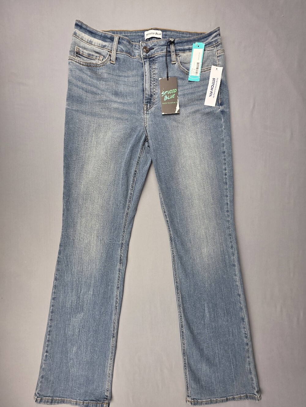 Studio Blue Jeans New 12 Bootcut Light Wash Distressed Coastal Y2K Mid Rise